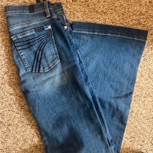 7 For All Mankind Dark Blue Flare Jeans